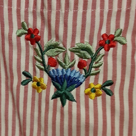 Erika Maison Fondee Vintage Stripe/Embroidered Shirt - Picture 2 of 7